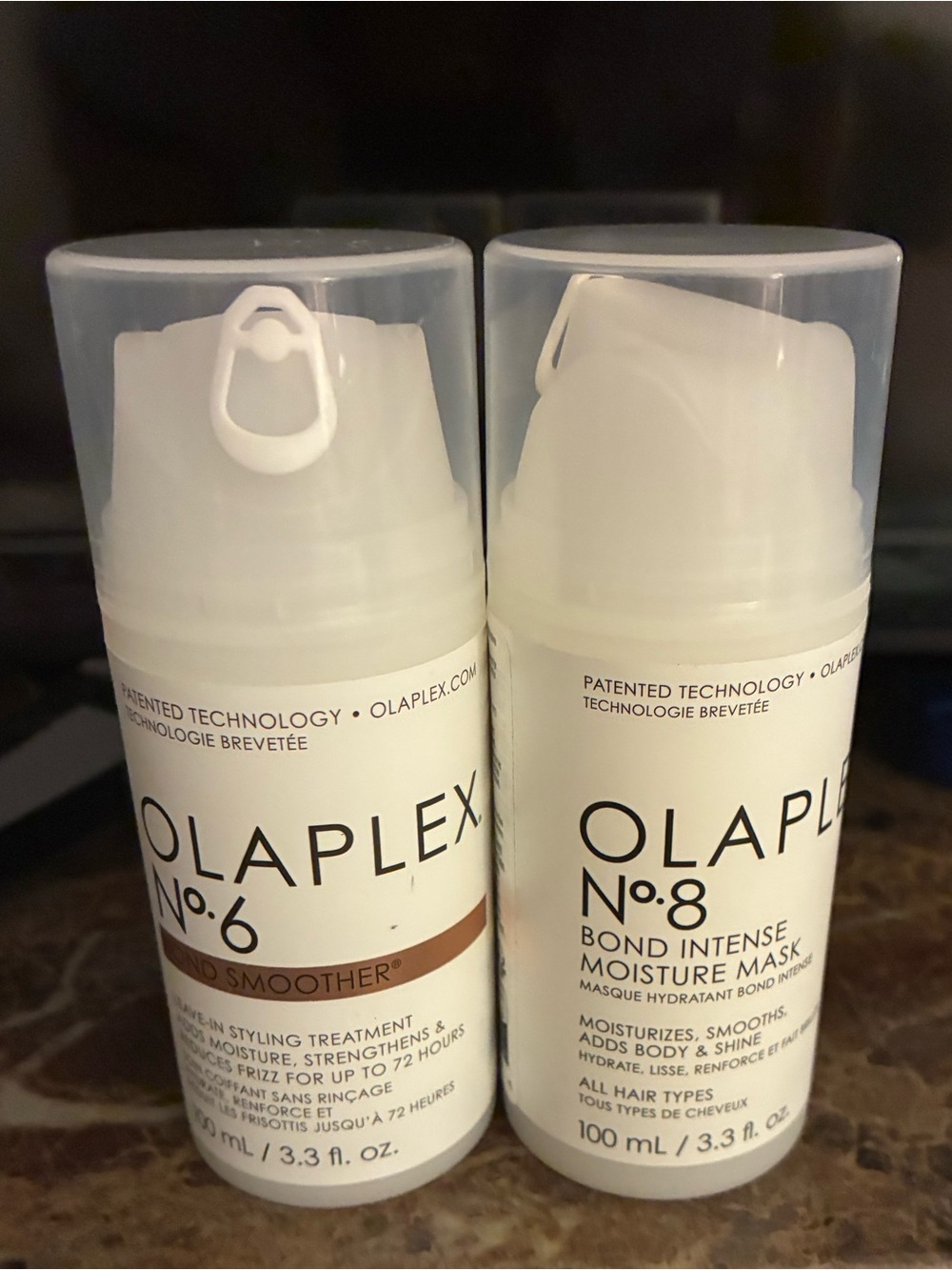 Olaplex No.6 Bond Smoother + No.8 Moisture Mask 3.3 oz Full Size 2pc Set
